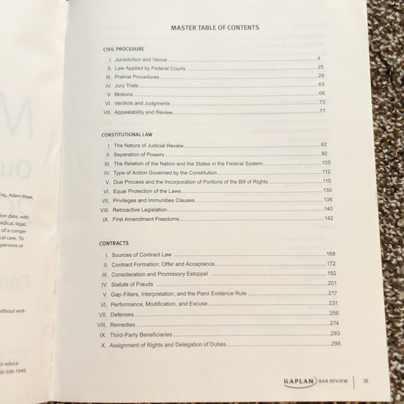 Kaplan MBE Subjects Outline Material - Picture 2 of 5